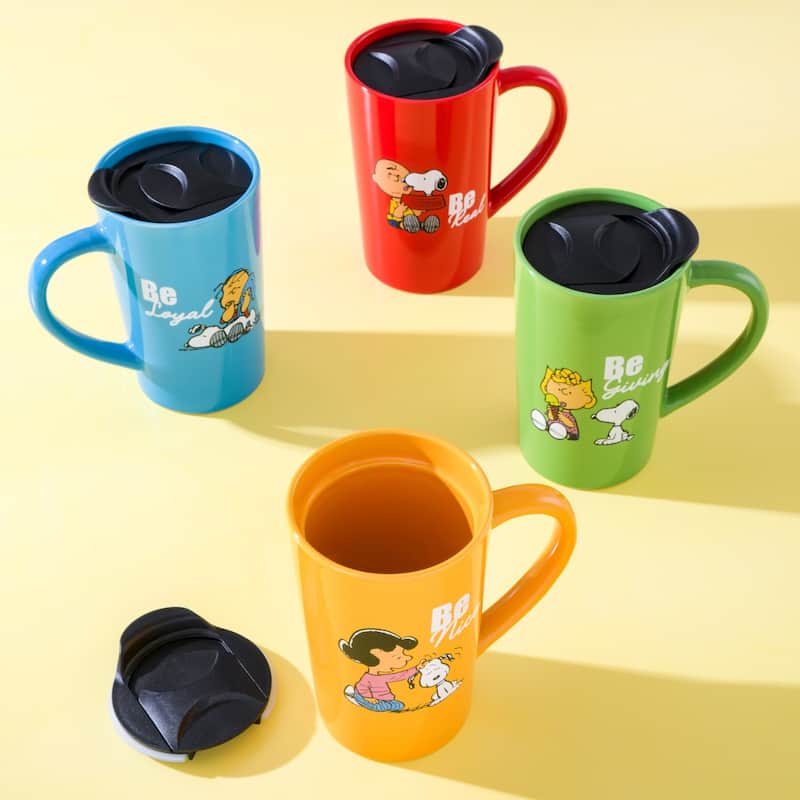 Peanuts 4 Pack 18OZ Travel Cup w/ Lid