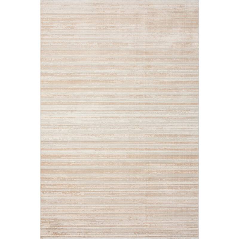Sevita Cream/Beige Striped Contemporary Area Rug - 7'9" x 10'9"
