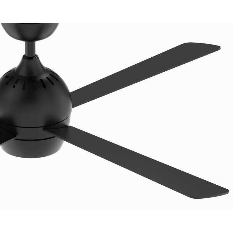 Fanimation Kwad 52 inch Indoor Ceiling Fan with LED Light Kit and Remote - Black