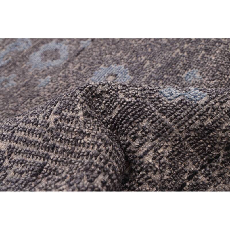 ECARPETGALLERY Hand-knotted Jules Serapi Dark Grey Wool Rug - 5'5 x 7'7