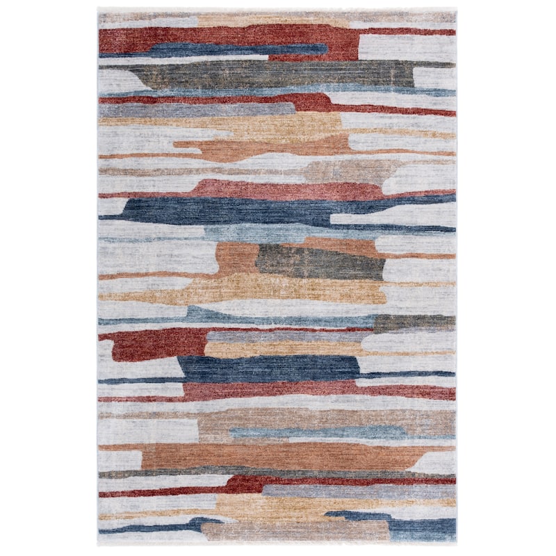 SAFAVIEH Forum Felizarda Modern Contemporary Rug - 5' x 7' - 5' x 7' - Ivory/Rust Blue