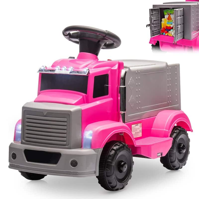 Ride on Truck, Kids Electric Car with Storage for 3+ Best Kids Gift, Green - Pink