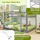 preview thumbnail 11 of 18, Costway Full Over Full Bunk Bed with Full-length Guardrails &