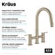 preview thumbnail 27 of 86, KRAUS Oletto Bridge Kitchen Faucet with 2-Function Pull-Down Sprayhead