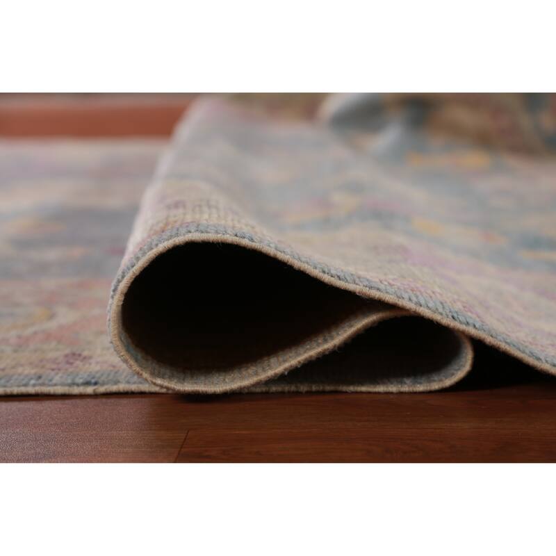 Hand Knotted Oriental 100% Wool Carpet Transitional All-Over Navy Blue & Blues Oushak Area Rug - 10' 2'' X 8' 5''