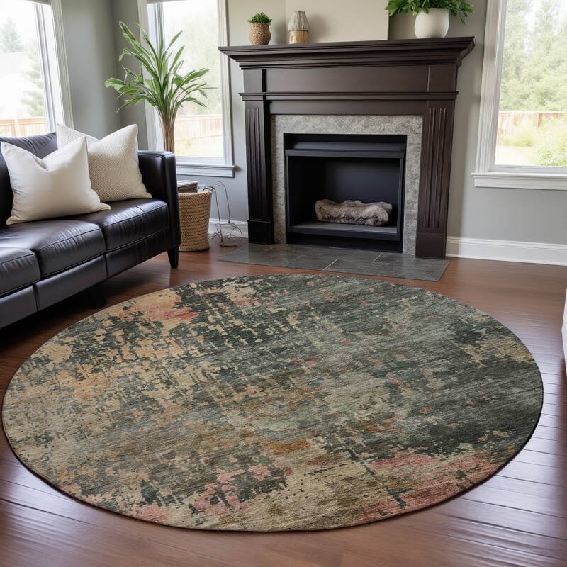 Premium Washable Super Soft Modern Metallics Mayfield Rug - Sage - 8' x 8'