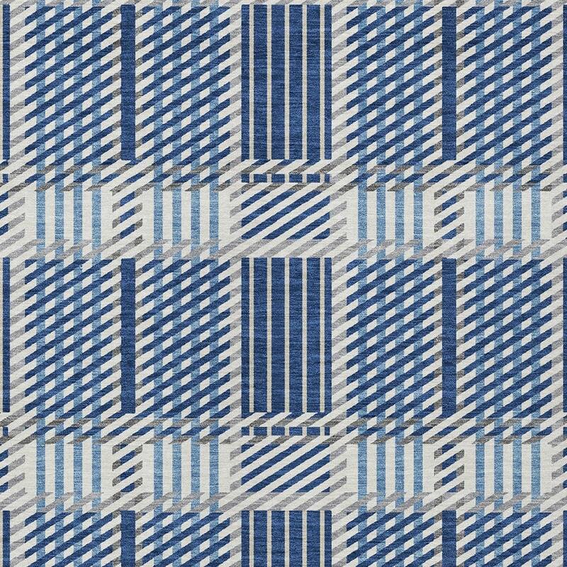 HomeRoots Plaid Transitional Rectangle Outdoor Rug