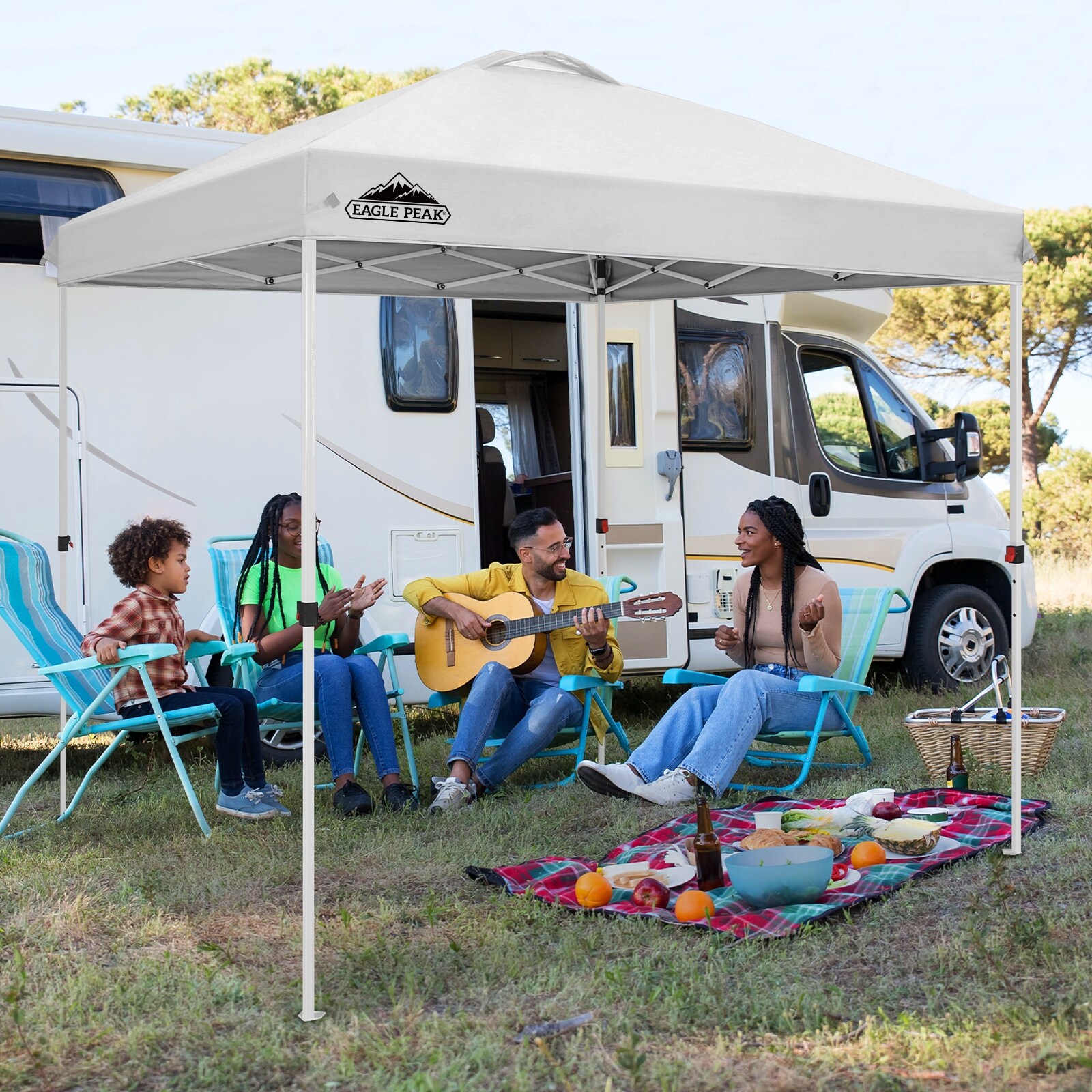 EAGLE PEAK 8x8 Pop Up Canopy Tent Instant Outdoor Canopy Easy Set Up Straight Leg Folding Shelter with Wheeled Bag Bed Bath Beyond 39119723