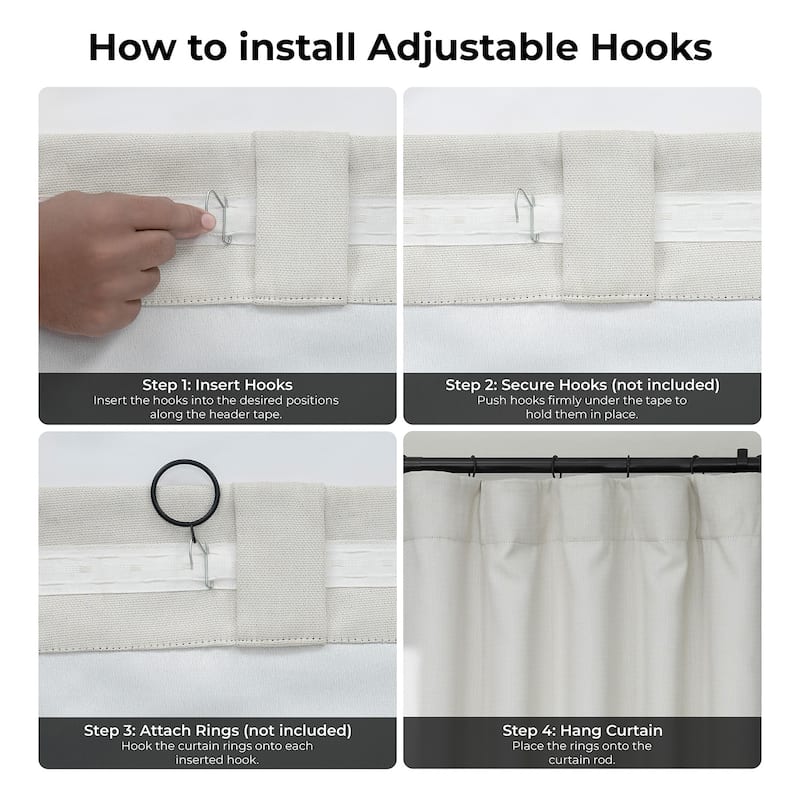 Exclusive Fabrics Textured Faux Linen Extra Wide Curtains Rod Pocket Single Panel (1 Panel)