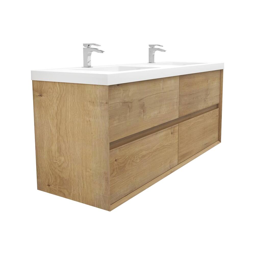 Selina 60" Wall Mounted Vanity with Double Sink