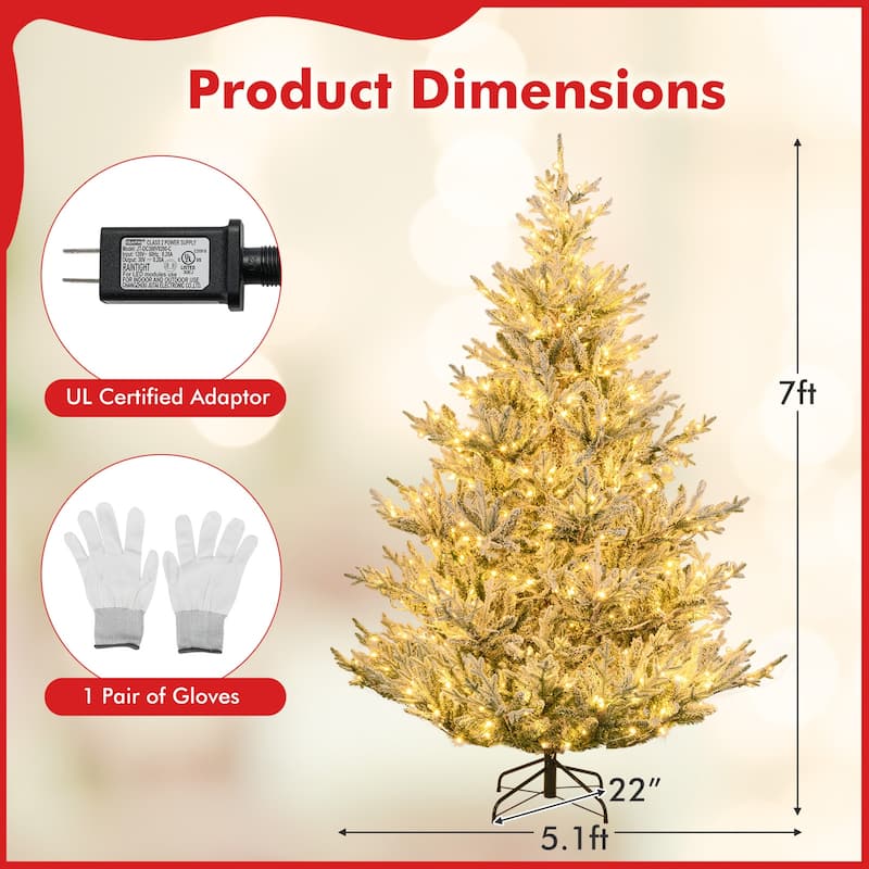 Gymax Pre-Lit Artificial Christmas Tree w/ 1074 Branch Tips 450 White - See Details