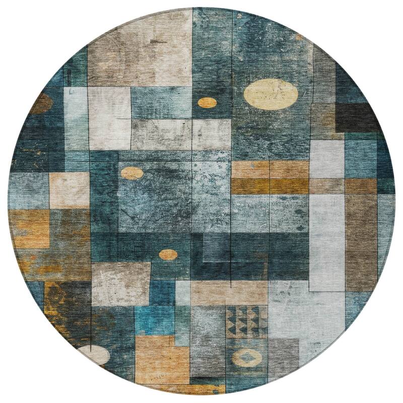 HomeRoots Geometric Transitional Rectangle Outdoor Rug