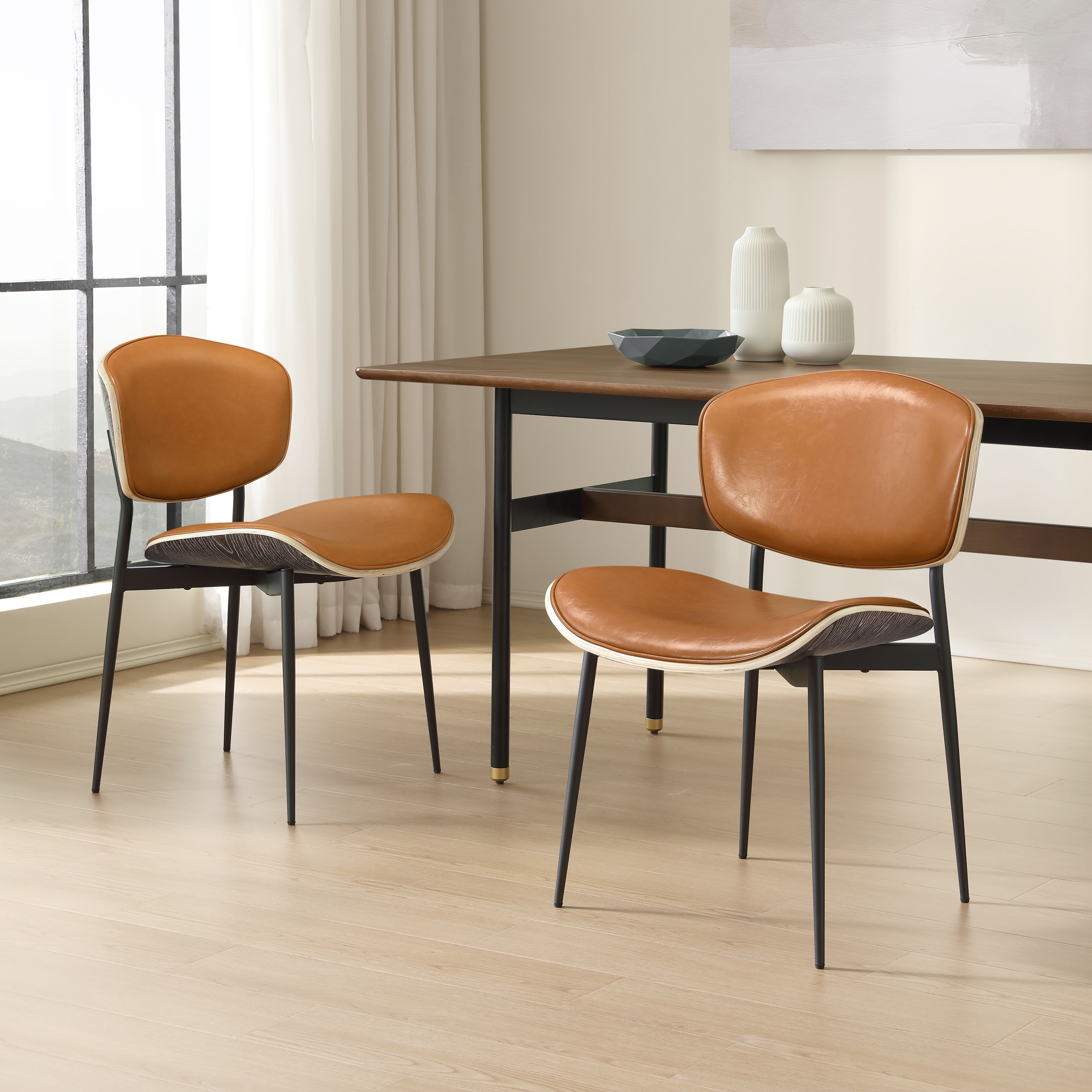 Art Leon Modern Bentwood Dining Chairs (Set of 2)