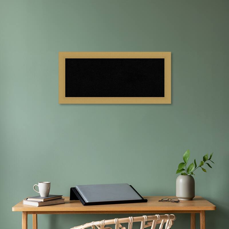 Grace Brushed Gold Framed Black Corkboard Bulletin Board