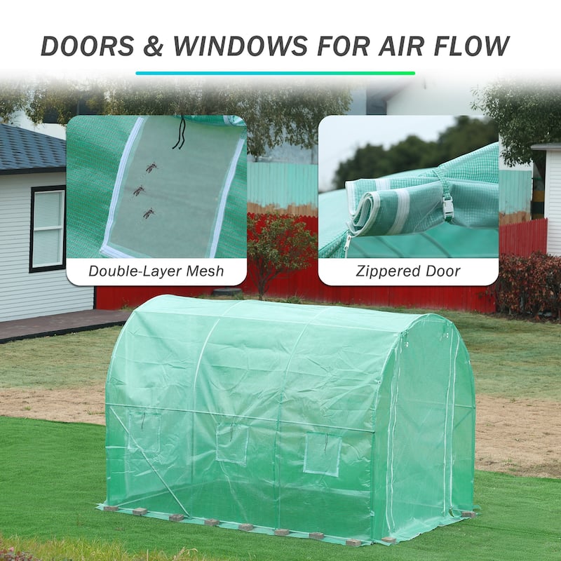 Aoodor Replacement Greenhouse Cover, Walk-in Tunnel Plant Gardening Spare Cover (No Frame)