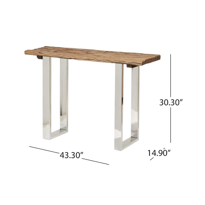 Wood and Metal Console Table