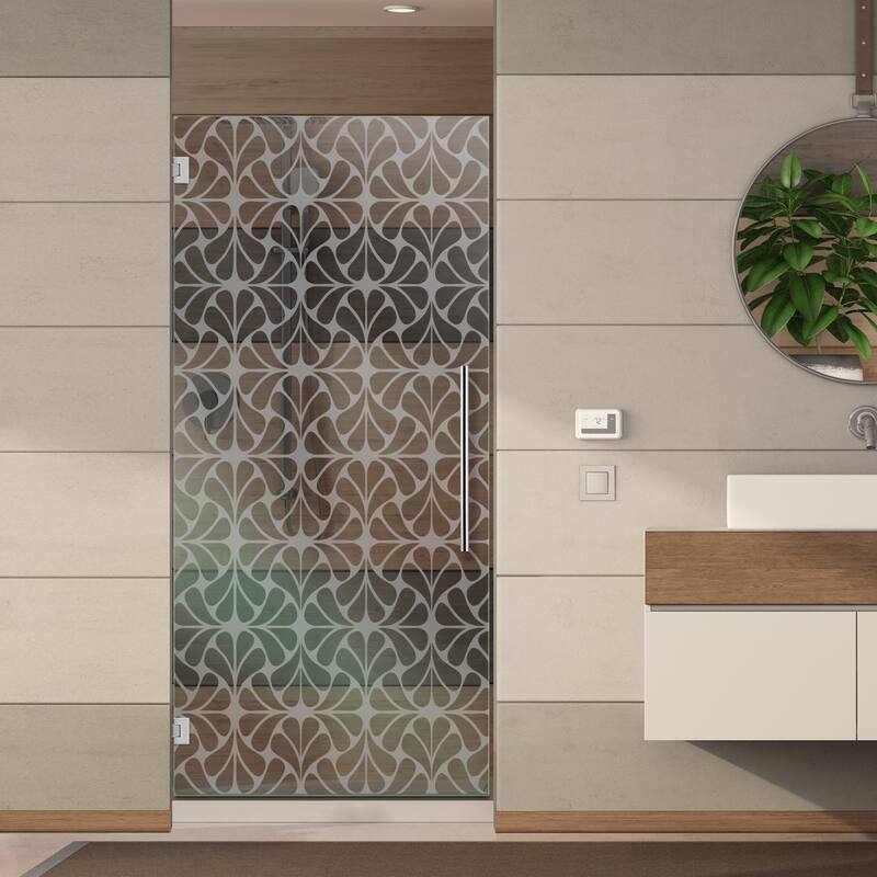 Swing Shower Door with Frosted Design - 24"x75"-Left  - Non-Private