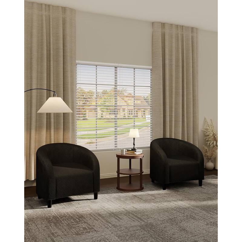 Furry Sherpa Accent Cozy Armrest Sofa Chair for Living Room Bedroom