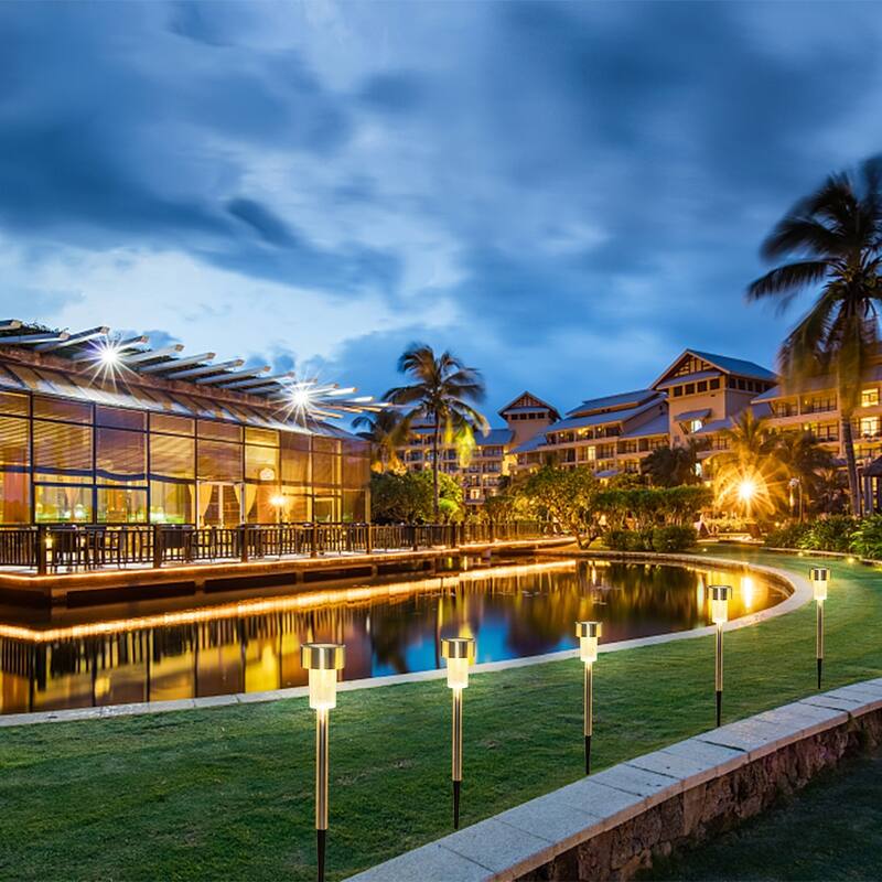 10pcs 5W High Brightness Solar Power LED Lawn Lamps with Lampshades