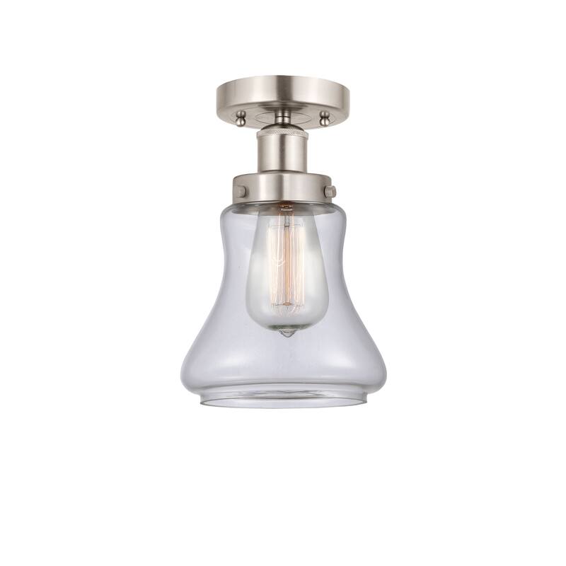 Innovations Lighting Bellmont - 1 Light 7" Semi-Flush Mount - Clear/Brushed Satin Nickel