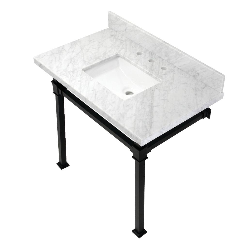 Kingston Brass Monarch 36-Inch Carrara Marble Console Sink
