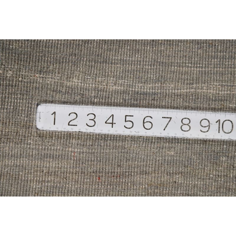 Gray Modern Gabbeh Oriental Square Area Rug Handmade Wool Carpet - 4'0"x 3'11"