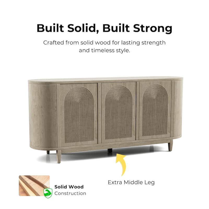 Furniture of America Piez Modern Art Deco 4-Shelf 3-Door Wood Dining Server