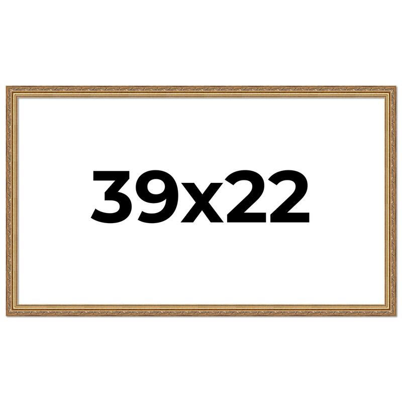 39x22 Frame Red Solid Wood Picture Frame Width 1.75 Inches | Interior Frame Depth 1 13/16 Inches
