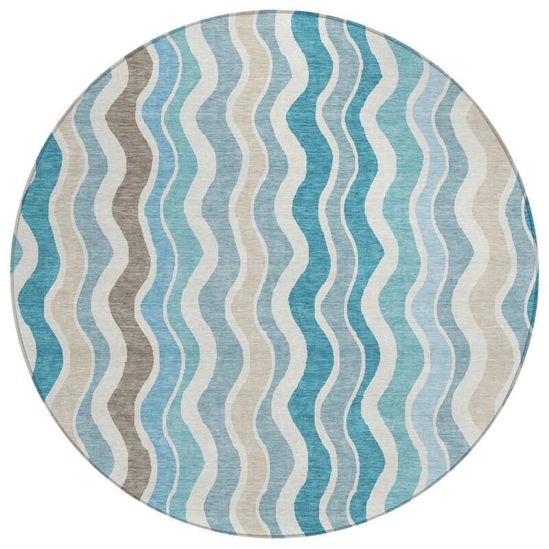 Machine Washable Indoor/ Outdoor Funky Stripe Chantille Rug