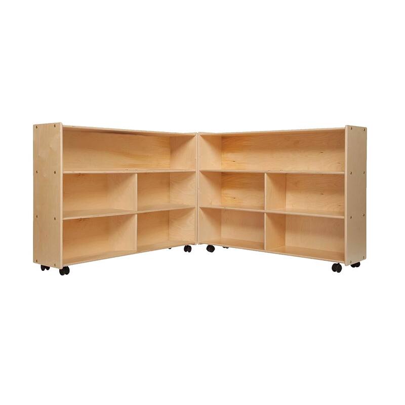Contender Mobile Folding Storage Unit, Toy Organizer, Bookcase Shelves Sturdy Birch Plywood Classroom, Daycare