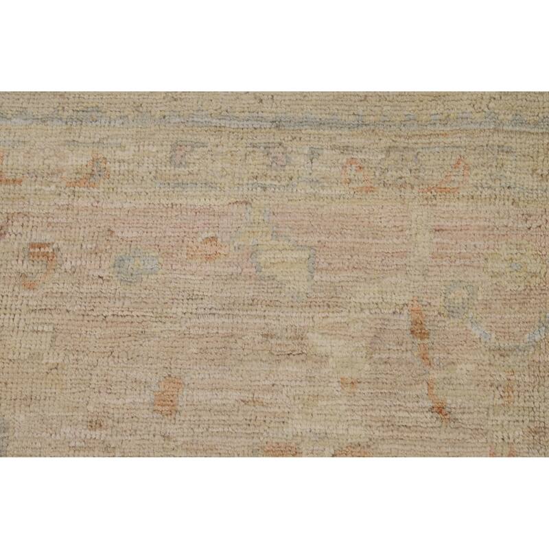 Oushak Turkish Area Rug Vegetable Dye Hand-Knotted Wool Carpet - 6'11"x 9'7"
