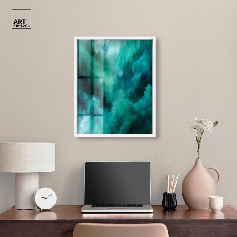 Textured Teal II Shadowbox by Art Remedy
