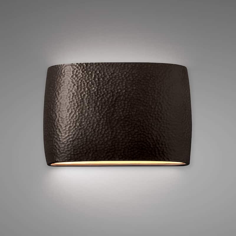 Justice Design Group Ambiance ADA Outdoor Large Ceramic Wide Oval Wall Sconce