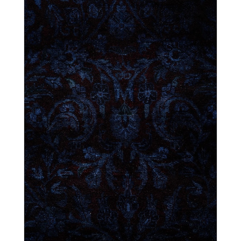 Overton Hand Knotted Wool Vintage Inspired Modern Contemporary Overdyed Purple Runner Rug - 2' 4" x 11' 10"