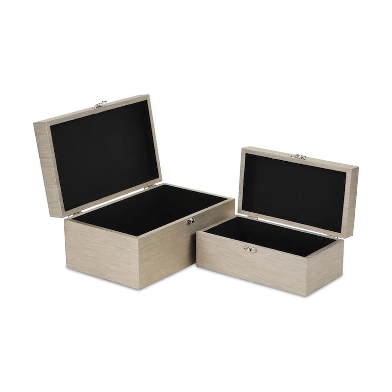 Handcrafted Mirrored Keepsake Boxes - 11.5" - Rose Gold - Set of 2