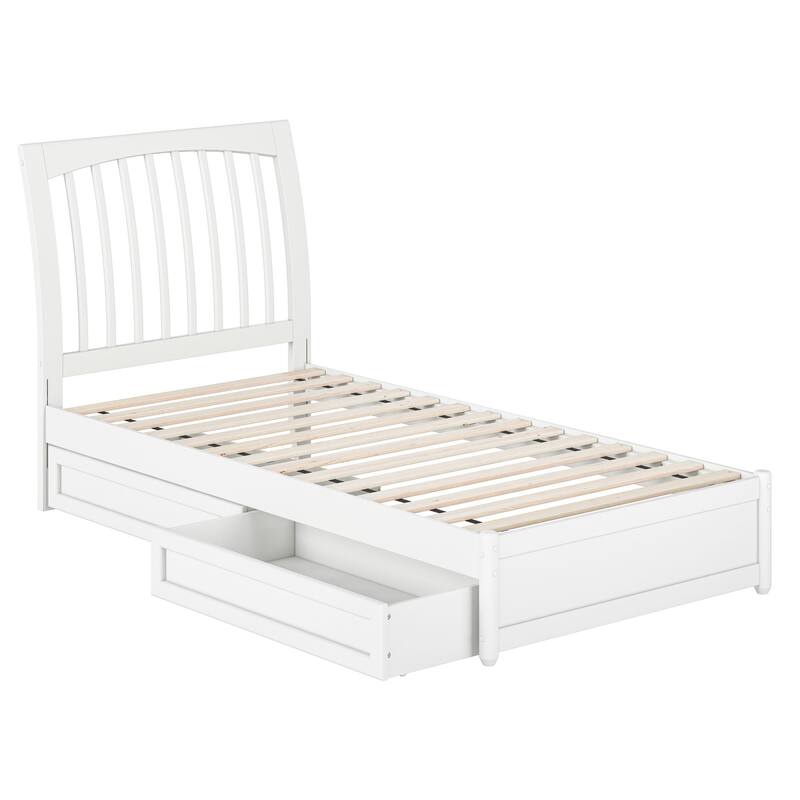 Roslyn Platform Bed with Panel Footboard and Storage Drawers