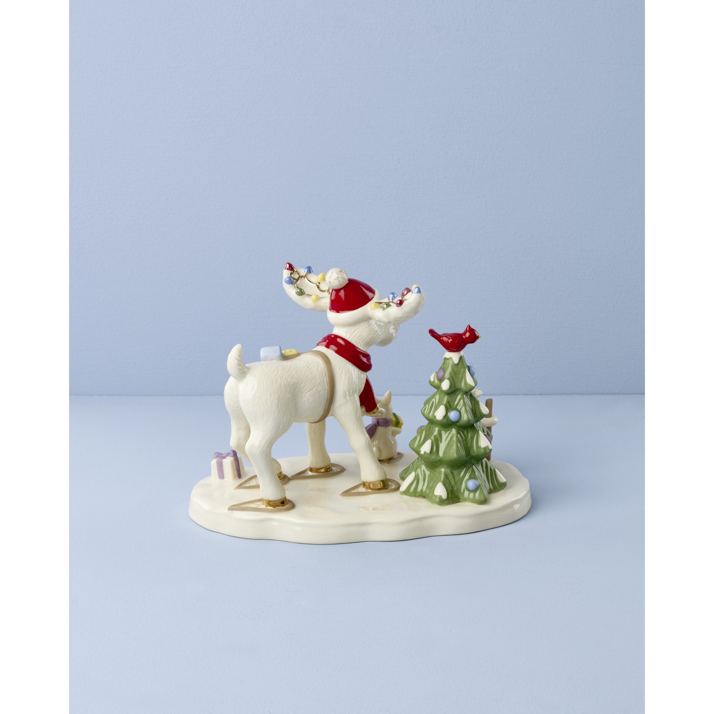 Lenox Marcel the Moose Delivering Gifts Figurine - Overstock