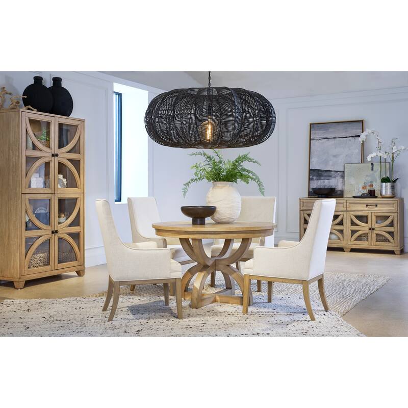 Magnussen Home Coventry Honey Maple Extendable 48" Round Dining Table - 48''W x 48''D x 30''H