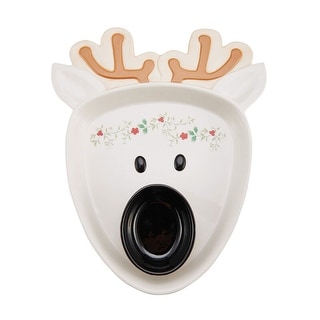 Pfaltzgraff Winterberry Reindeer Chip And Dip, 15 Inch