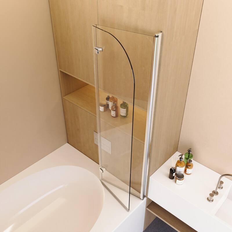34"W x 58"H Frameless Folding Pivot Tub Door