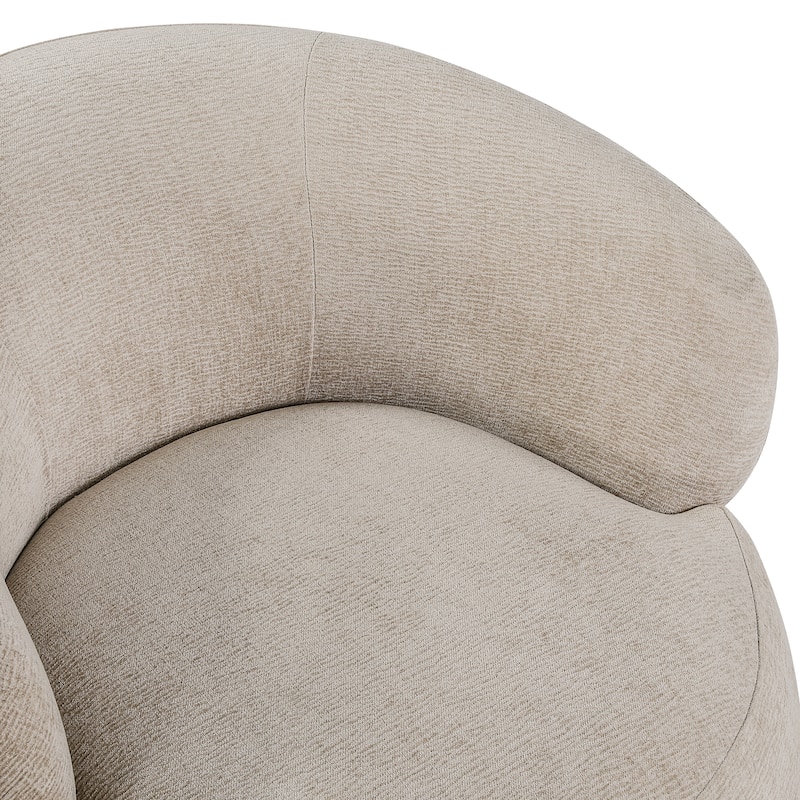 Fremont & Park Rhea 32" Dia Chenille Swivel Chair - 360-Degree Metal Swivel Base