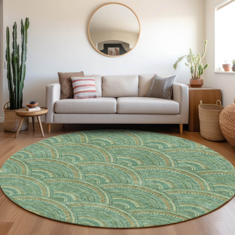 Premium Washable Super Soft Transitional Stacks Mayfield Rug - Sage - 8' x 8'