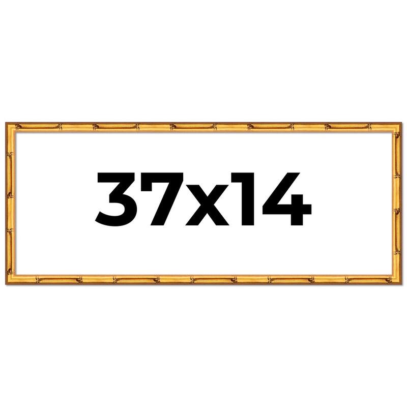 37x14 Frame Gold Bamboo Picture Frame Modern Photo Frame Includes UV Acrylic Shatter Guard Front Acid Free Foam Backing Board