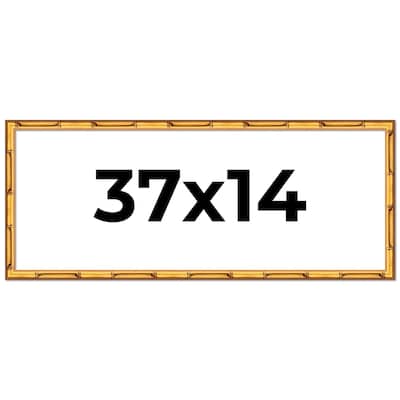 37x14 Frame Gold Bamboo Picture Frame Modern Photo Frame Includes UV Acrylic Shatter Guard Front Acid Free Foam Backing Board