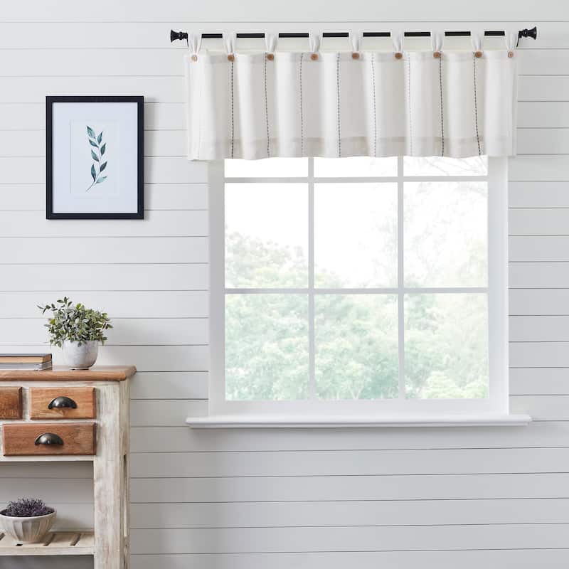 Stitched Burlap White Valance 16x72 - M