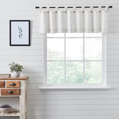 Stitched Burlap White Valance 16x72 - M