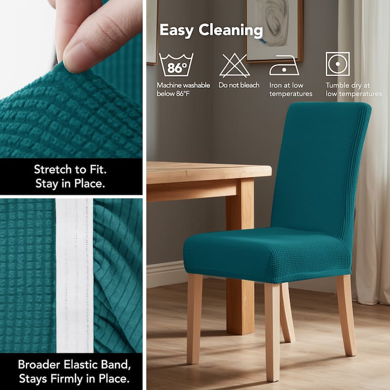 Deconovo Spill Proof Stretch Dining Chair Slipcovers Set of 4