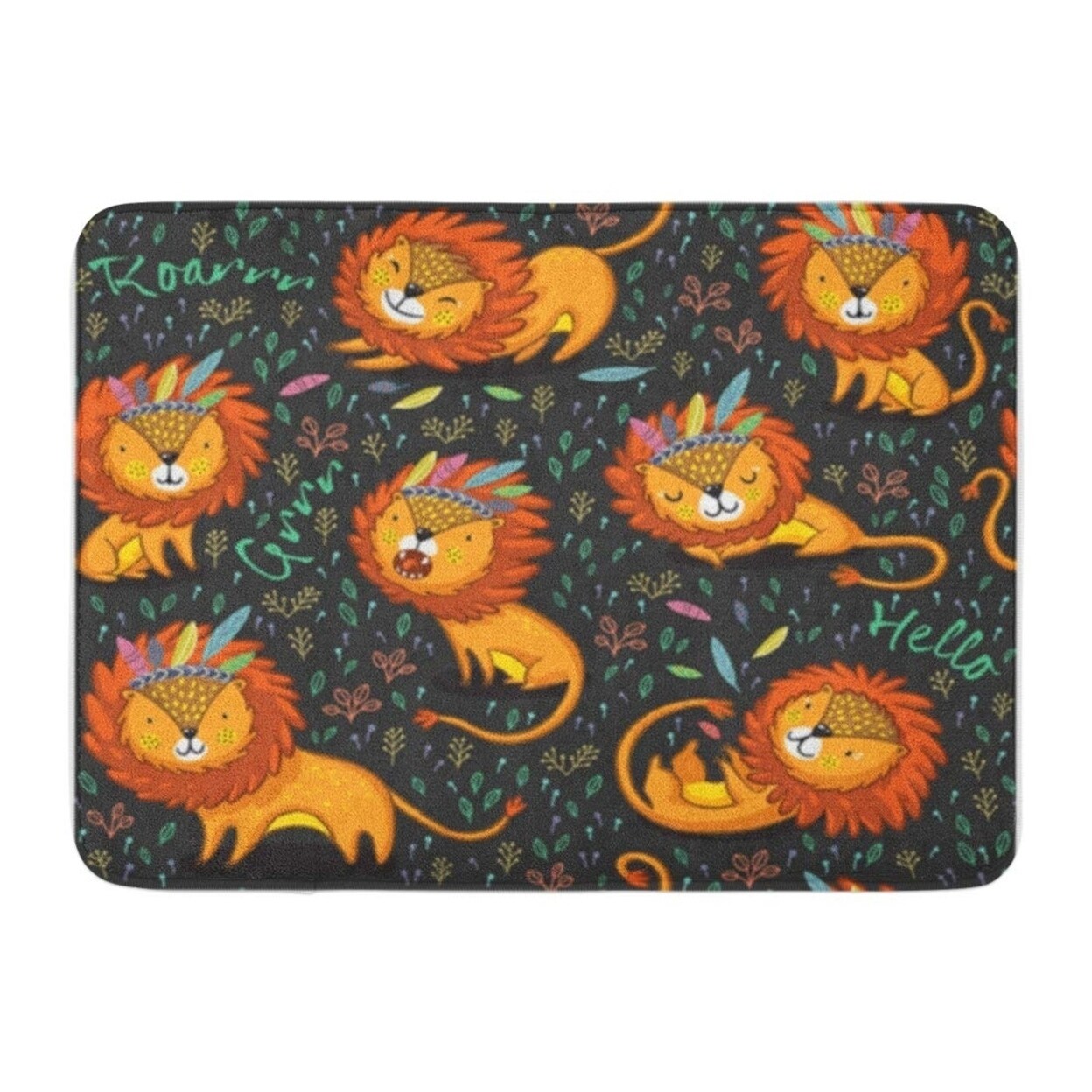 Shop Lions Cartoon King Of The Jungle Perfect Party Kindergarten Doormat Floor Rug Bath Mat 23 6x15 7 Inch Multi Overstock 31779399