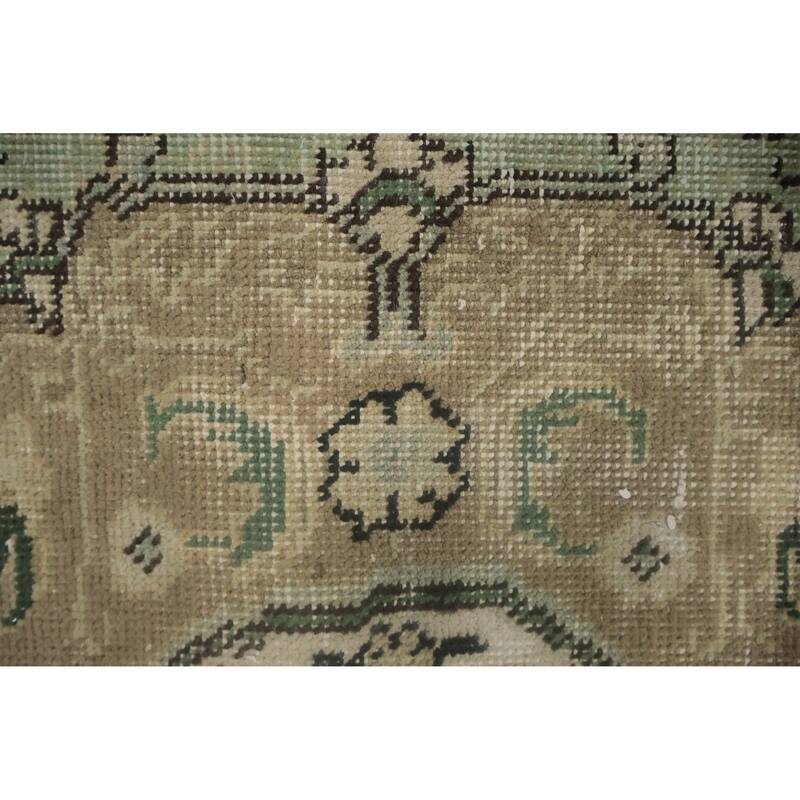 Hand Knotted Oriental 100% Wool Carpet Traditional Floral Green Tabriz Area Rug - 10' 0'' X 6' 6''