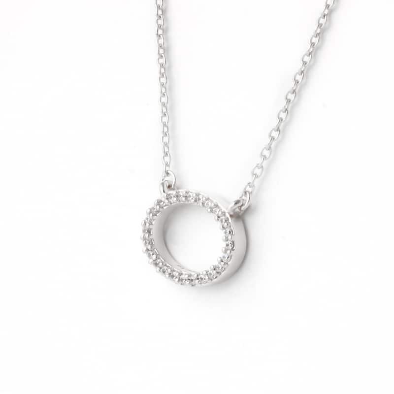 1/10ct Diamond Geometric Pendant Necklace in Silver for Women